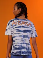 Her Universe Star Wars Ahsoka Blue Tie-Dye Boyfriend Fit Girls T-Shirt