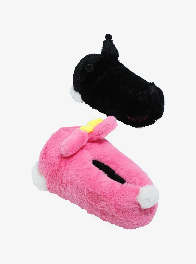 My Melody & Kuromi Fuzzy Mismatch Plush Slippers