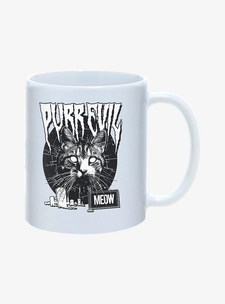 Hot Topic Purr Evil Meow Cemetery Mug 11oz