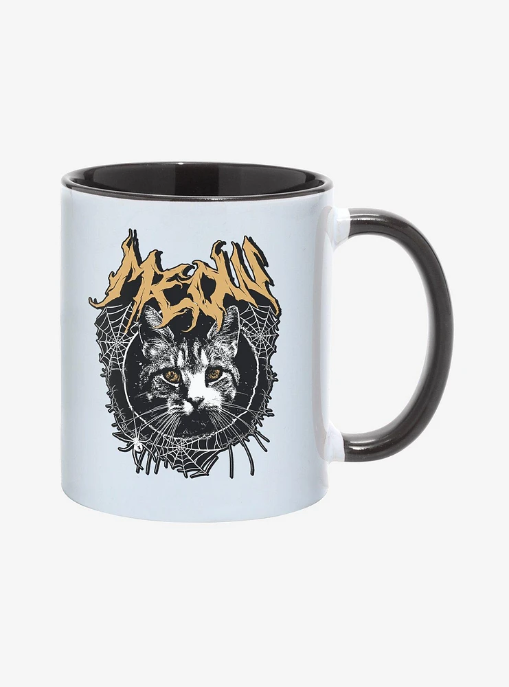 Meow Cat Spiderweb Mug 11oz