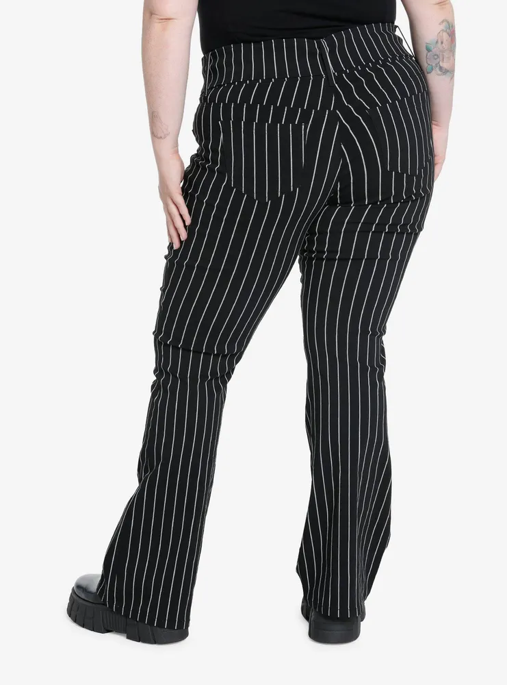 Cosmic Aura Pinstripe Low-Rise Flare Pants Plus