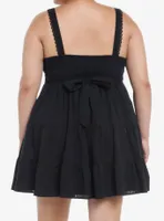 Sweet Society Black Lace Tiered Sweetheart Dress Plus