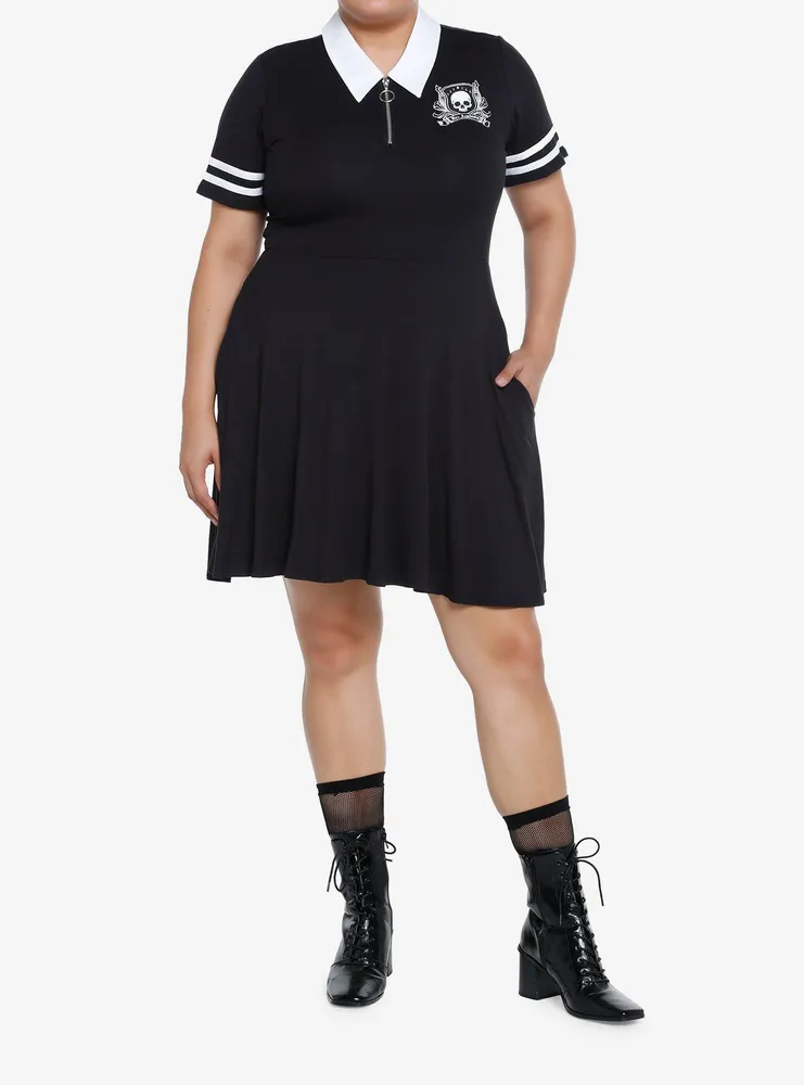 Cosmic Aura Skull Crest Polo Dress Plus