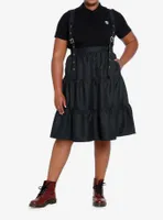 Cosmic Aura Black Tiered Suspender Skirt Plus