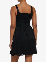 Cosmic Aura Black Lace Sweetheart Dress