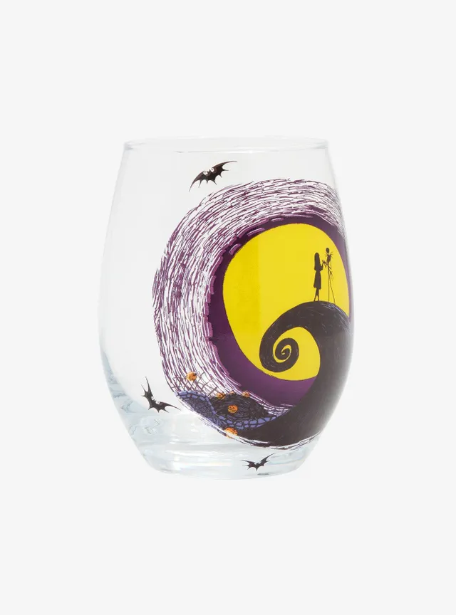 Disney The Nightmare Before Christmas Jack & Sally on Spiral Hill Stemless  Glass 