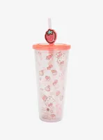 Sanrio Hello Kitty Strawberry Desserts Carnival Cup with Straw Charm