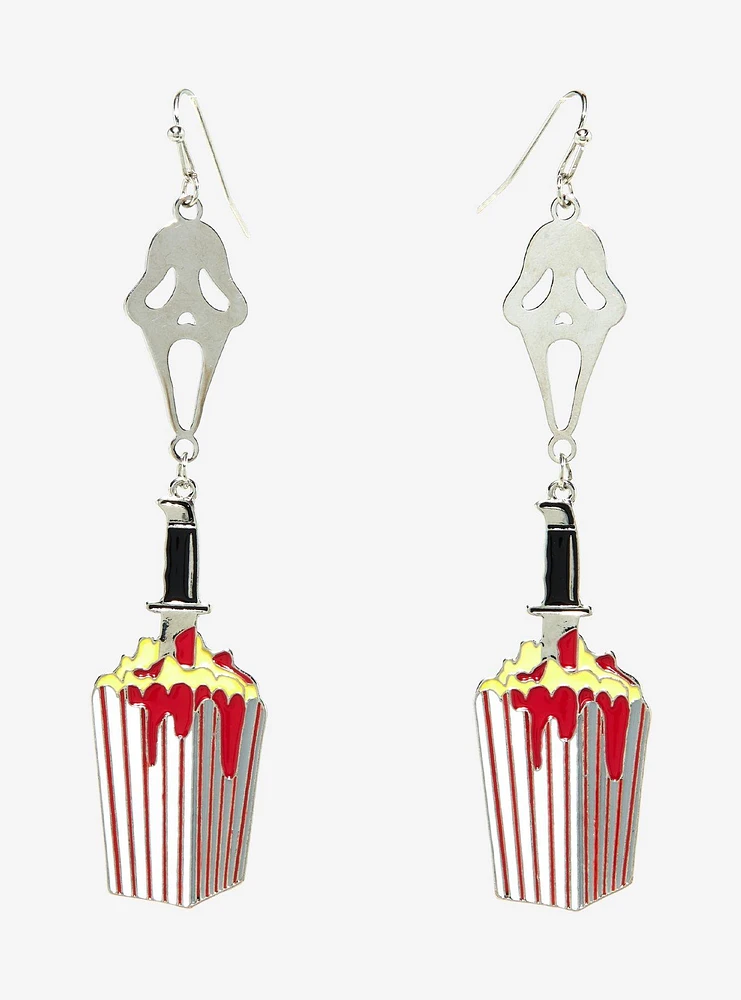 Scream Ghost Face Popcorn Earrings