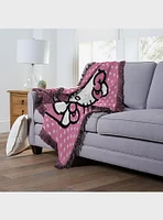 Hello Kitty Perfect Polka Dots Woven Jacquard Throw Blanket