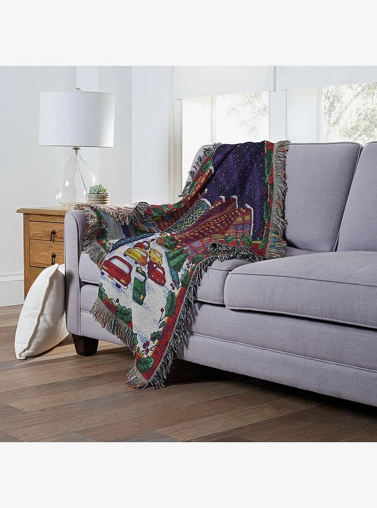 Holiday City Woven Tapestry Throw Blanket