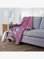 Kuromi & My Melody Opposites Attract Woven Tapestry Throw Blanket