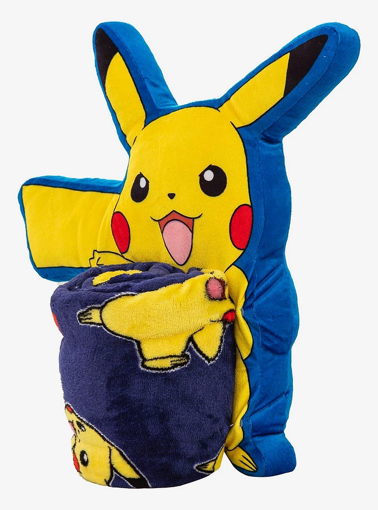 Pokemon Lightning Zap Character Hugger Pillow And Silk Touch Throw Set