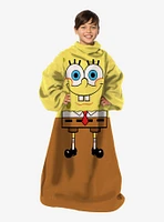 Spongebob Being Bob Youth Silk Touch Comfy Throw Blanket With Sleeves