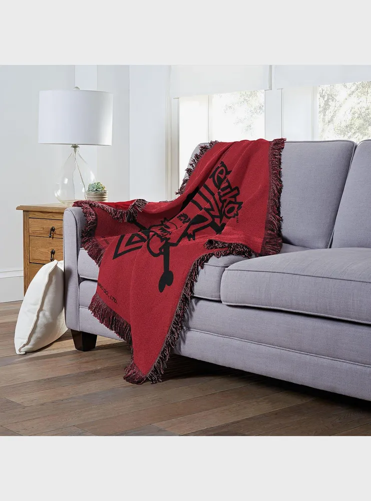 Aggretsuko Red Growl Woven Jacquard Throw Blanket