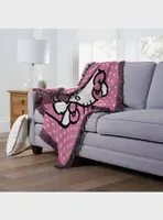 Hello Kitty Perfect Polka Dots Woven Jacquard Throw Blanket