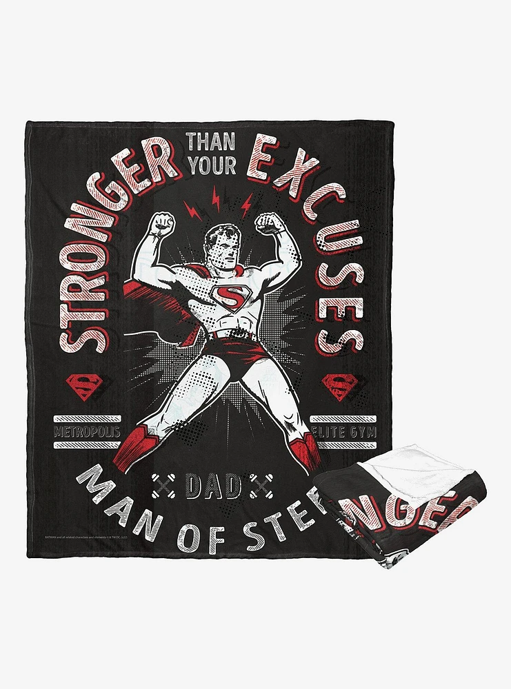 DC Comics Superman Stronger Than Excuses Blanket