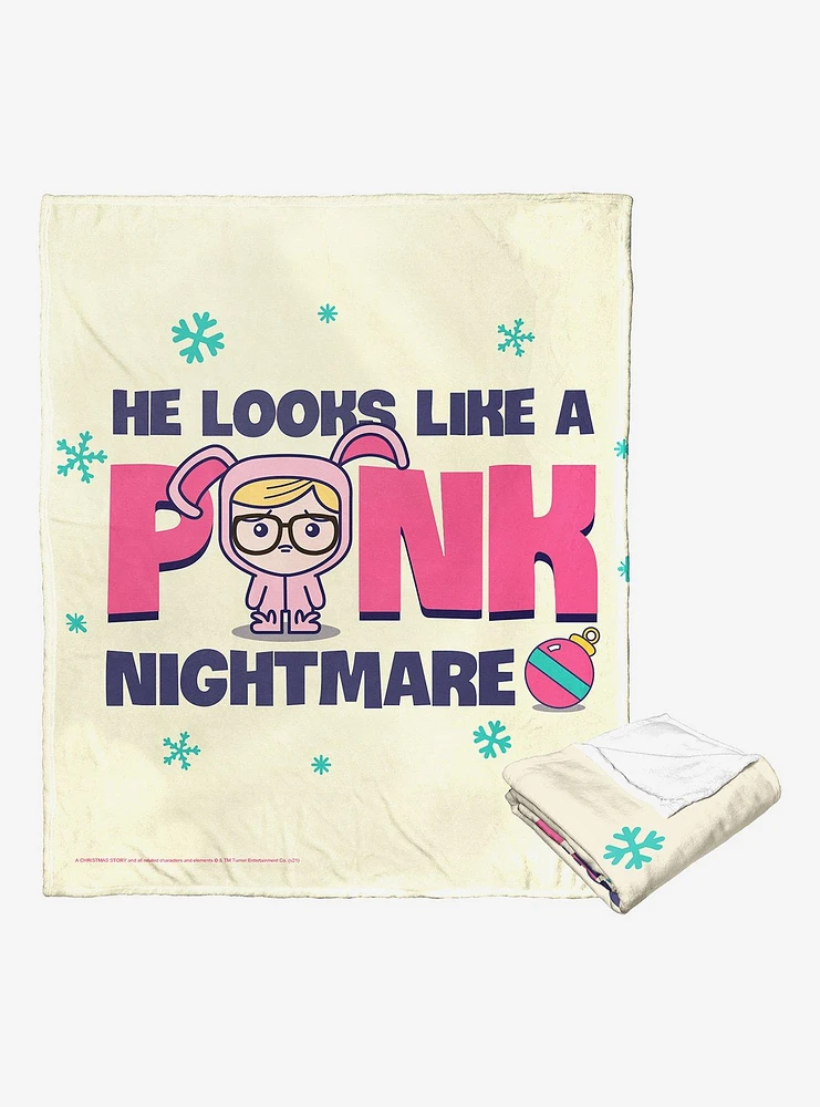 A Christmas Story Pink Nightmare Throw Blanket