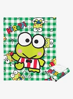 Keroppi Playtime Plaid Silk Touch Throw Blanket