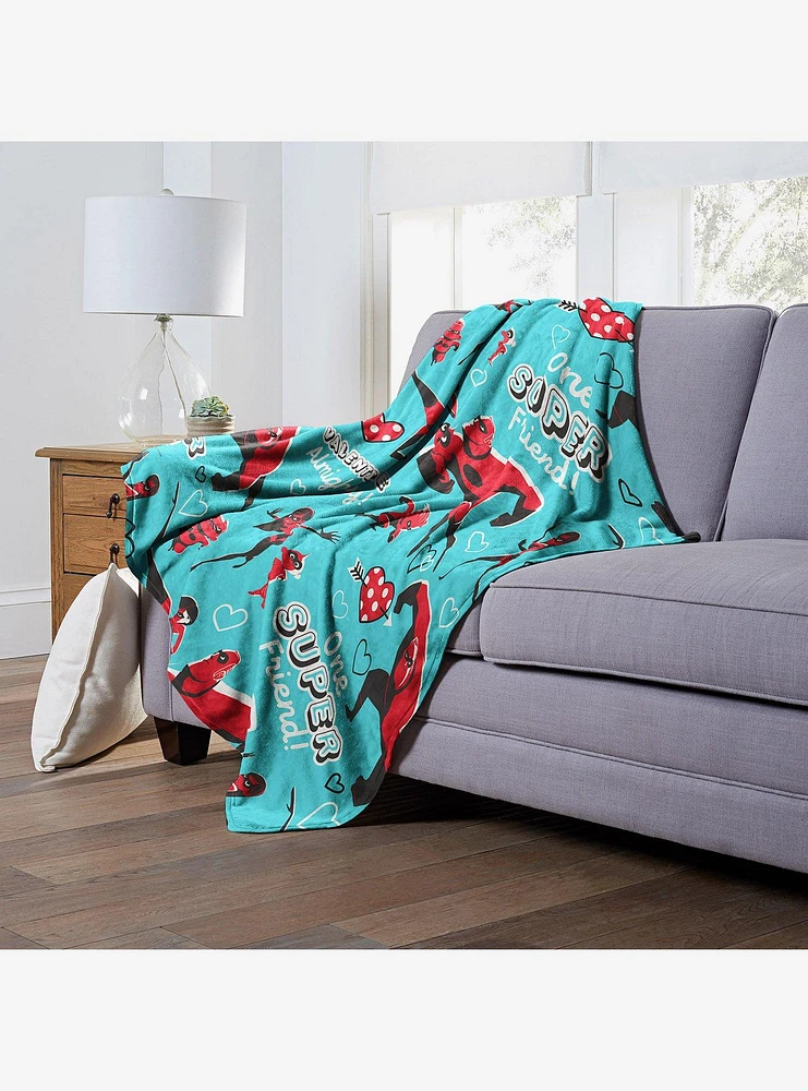 Disney Pixar The Incredibles Super Valentine Blanket