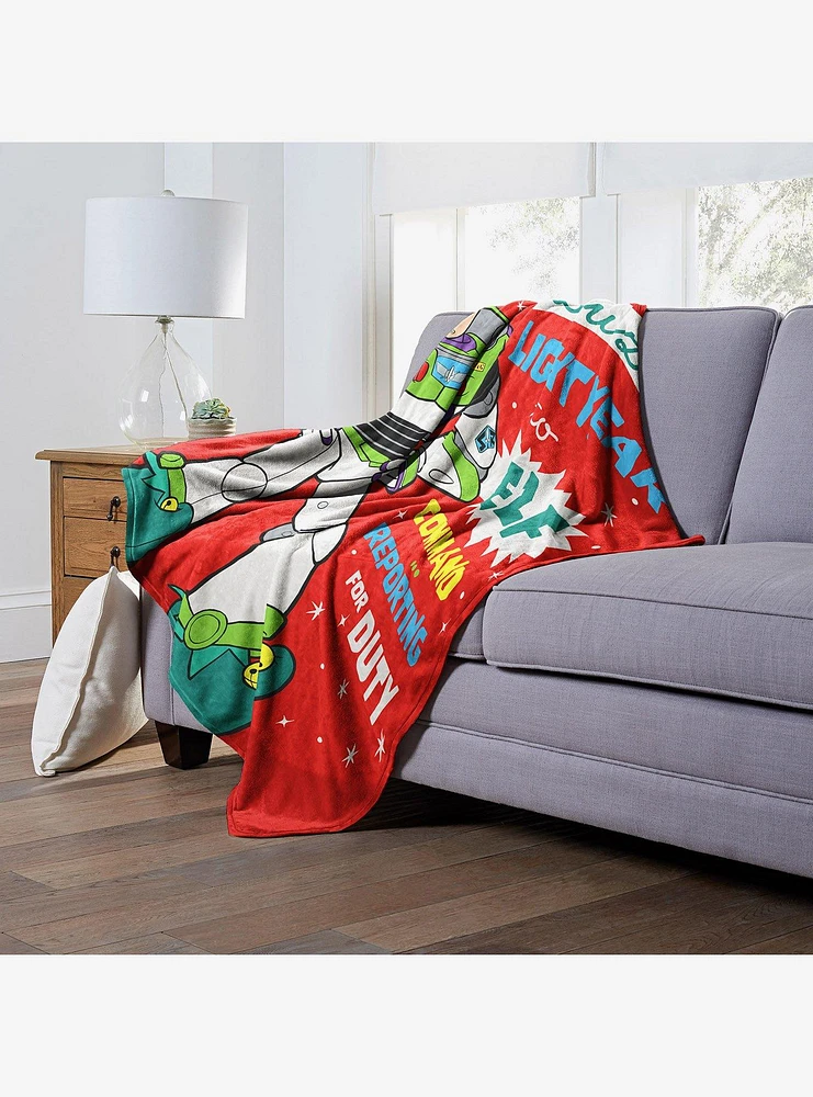 Disney Pixar Toy Story Lightyear Elf Throw Blanket