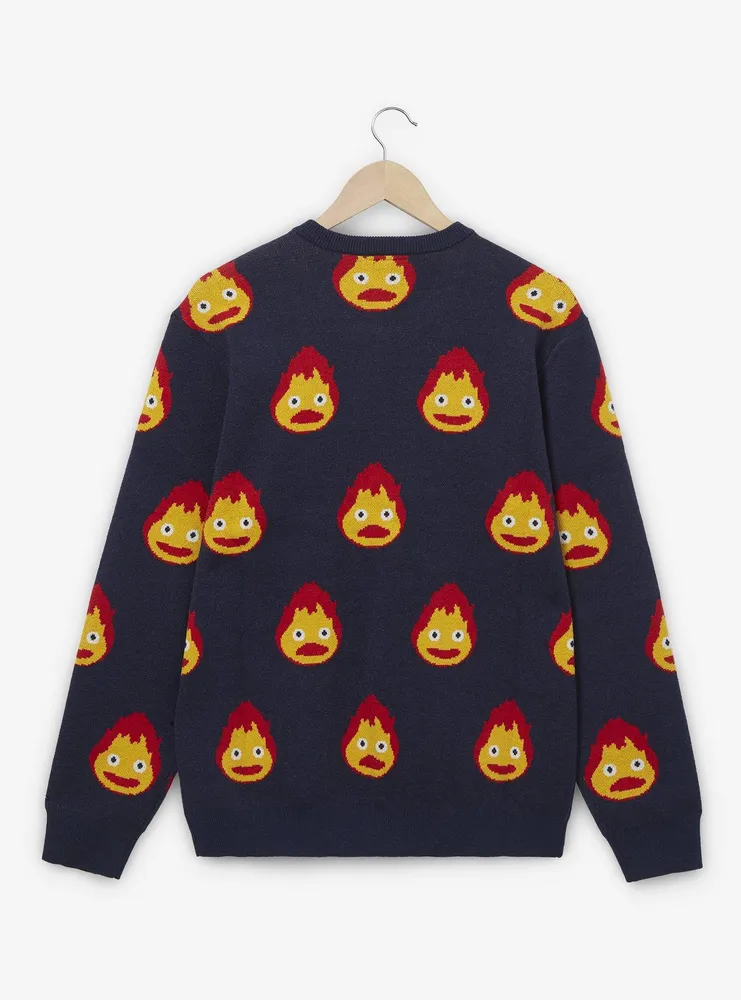 Studio Ghibli Howl's Moving Castle Calcifer Expressions Allover Print Sweater - BoxLunch Exclusive