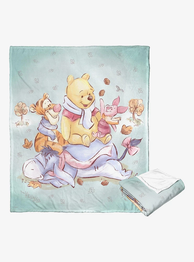 Disney Winnie The Pooh Autumn Happiness Throw Blanket