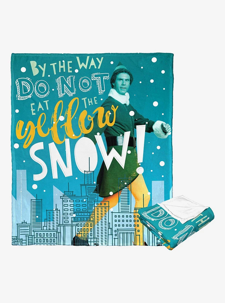 Elf Do Not Eat Yellow Snow Throw Blanket