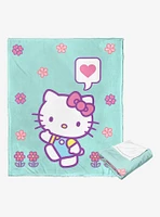 Sanrio Hello Kitty Falling Flowers Throw Blanket