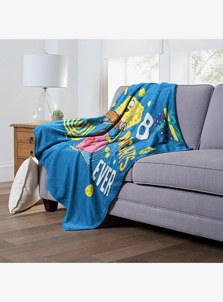 SpongeBob SquarePants Hanukkah Best Eight Nights Throw Blanket