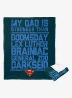 DC Comics Superman Strongest Dad Throw Blanket