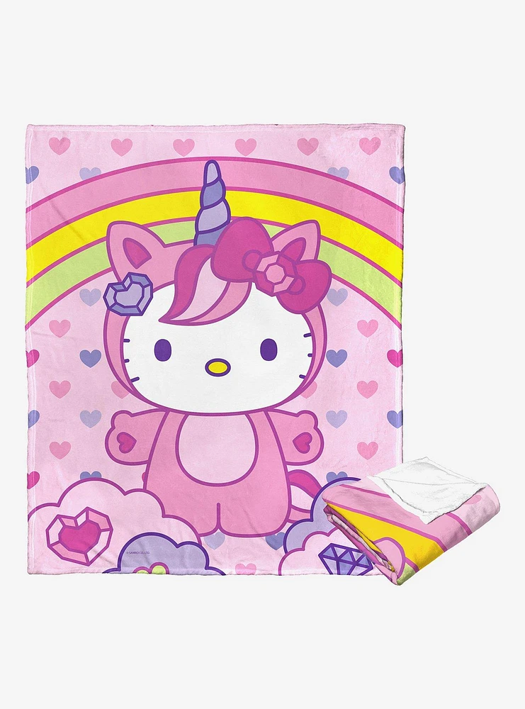 Sanrio Hello Kitty Love And Unicorns Throw Blanket