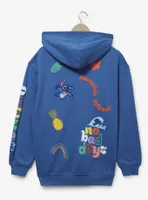 Disney Lilo & Stitch Allover Print Icons Zippered Hoodie - BoxLunch Exclusive