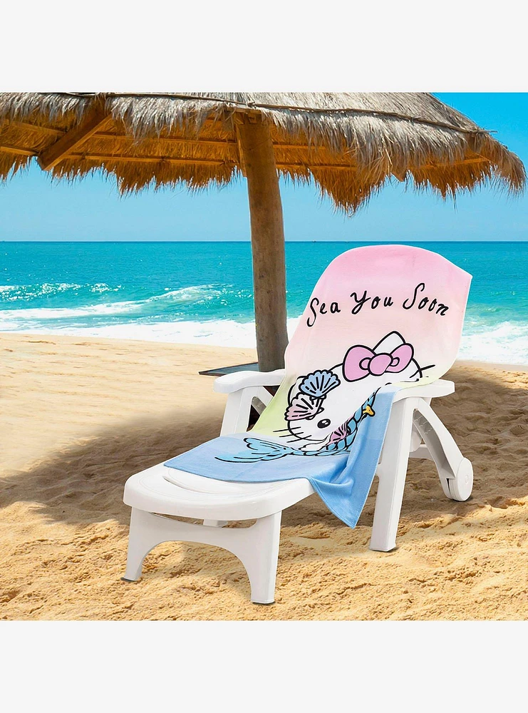 Hello Kitty Sea You Soon Beach Towel