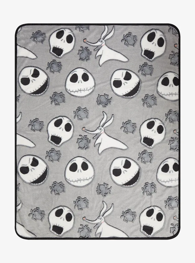 The Nightmare Before Christmas Tonal Icons Throw Blanket Gift Box