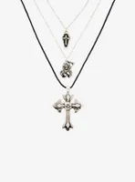 Social Collision Gothic Cross Grim Reaper Necklace Set