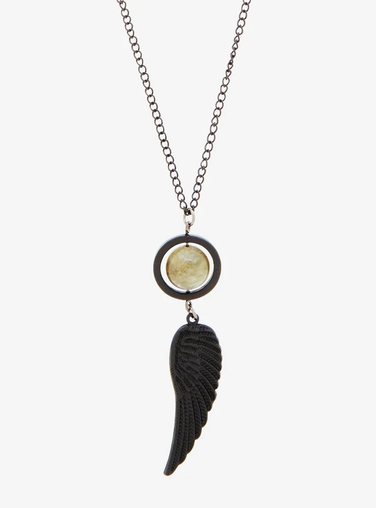 Social Collision Black Wing Stone Necklace