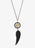 Social Collision Black Wing Stone Necklace