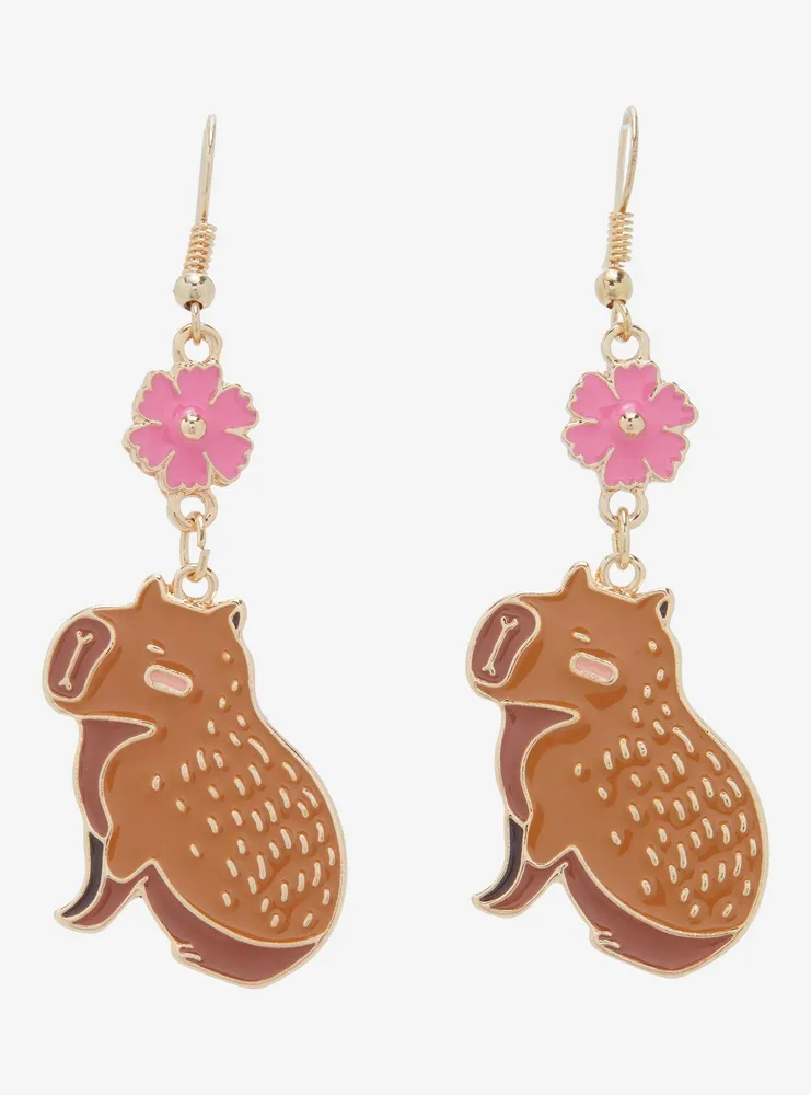 Capybara Flower Earrings