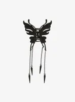 Black Butterfly Dangling Spike Claw Hair Clip