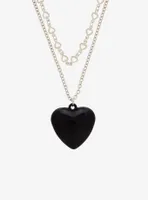 Black Heart Bubble Chain Choker Necklace Set