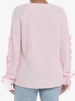 Sweet Society Pink Ribbon Girls Knit Sweater