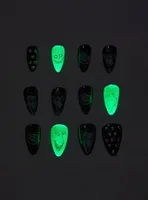 The Nightmare Before Christmas Glow-In-The-Dark Faux Nail Set