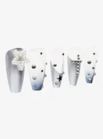 Blackheart Silver Star Gem Faux Nail Set