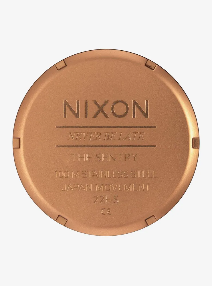 Nixon Sentry Leather Bronze x Black Watch