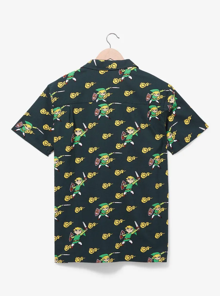 Nintendo The Legend of Zelda Link Allover Print Woven Button-Up - BoxLunch Exclusive