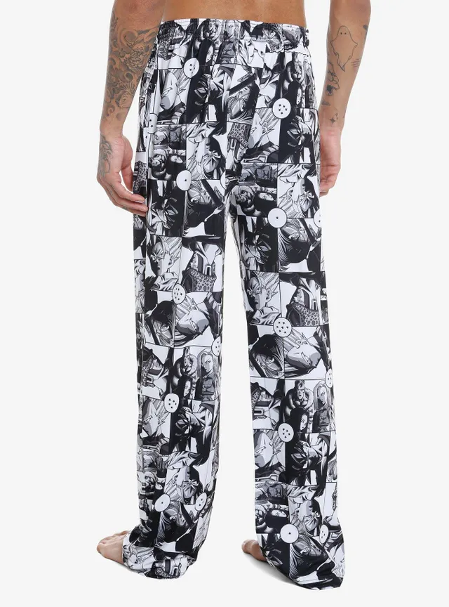 Hot Topic Dragon Ball Z Black & White Panel Pajama Pants