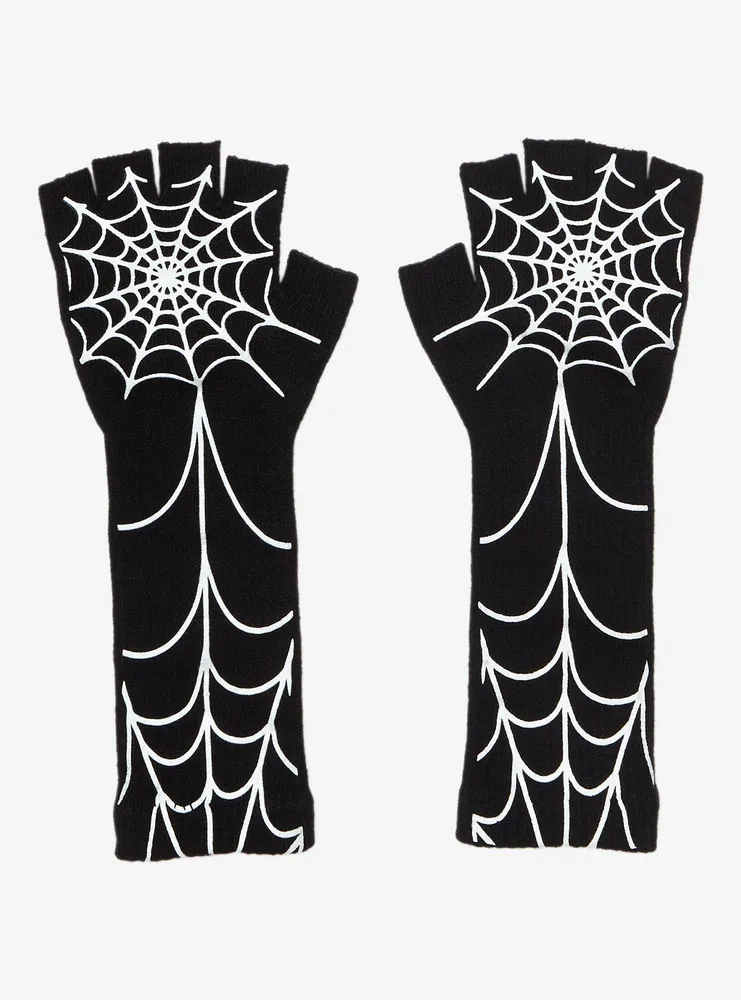Black Spider Web Arm Warmers