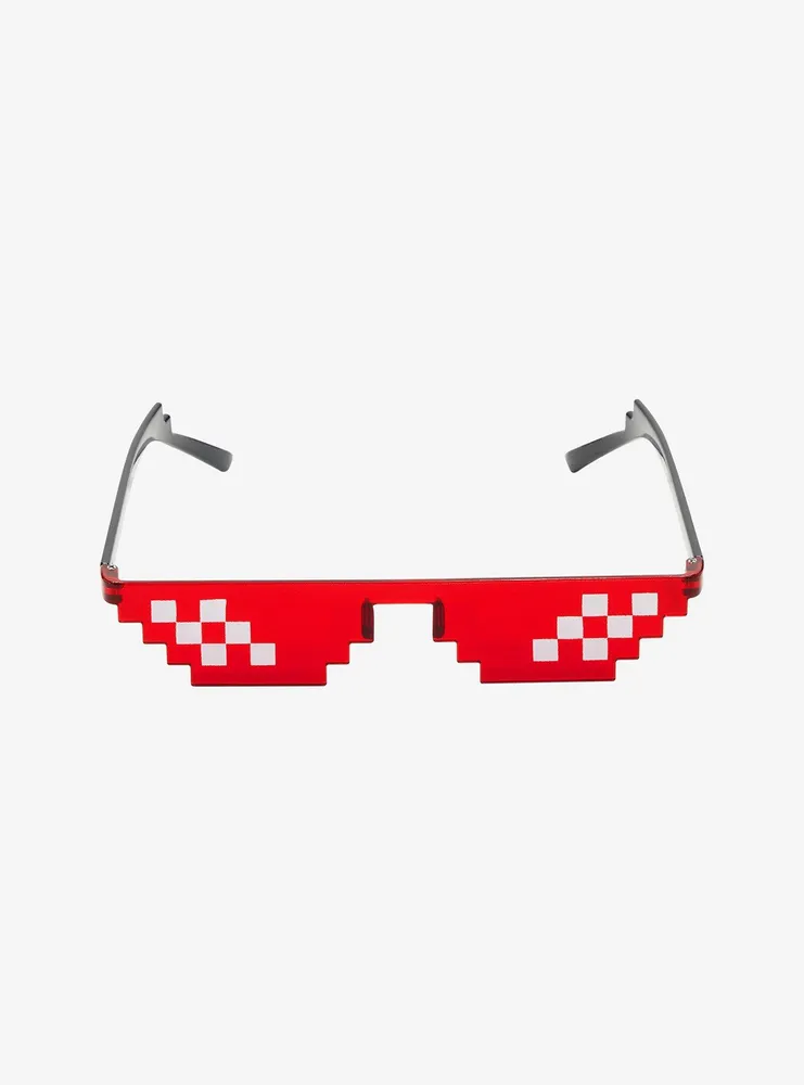 Red Pixel Frame Sunglasses