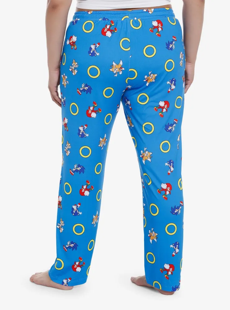 Sonic The Hedgehog Character Rings Pajama Pants Plus