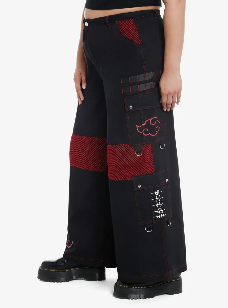 Naruto Shippuden Akatsuki Mesh Wide Leg Cargo Pants Plus